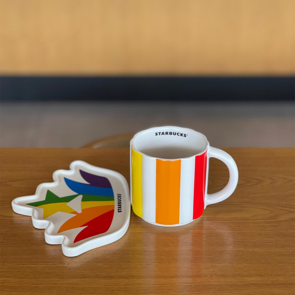 Starbucks Tumblers China 2023 Great love Series Rainbow ceramic cup and saucer set 370ml Starbucks loveinstarbucks