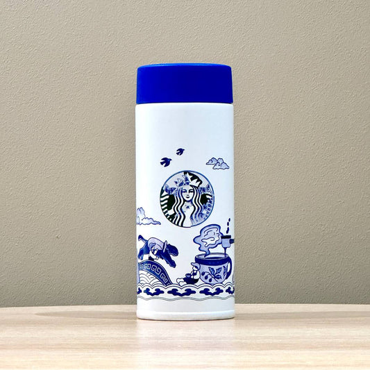 Starbucks China 2024 25th Anniversary Blue and White Porcelain Thermos Cup 350ml loveinstarbucks loveinstarbucks