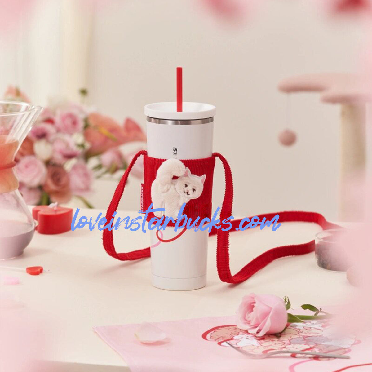 Starbucks China 2024 Valentine's Day Stainless steel straw cup 810ml loveinstarbucks loveinstarbucks