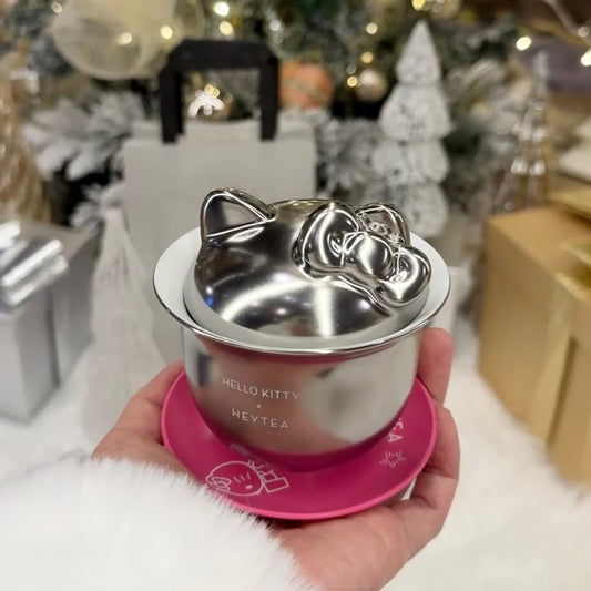 Hello Kitty and HEYTA China 2024 Silver ceramics tea bowl set HEYTA loveinstarbucks
