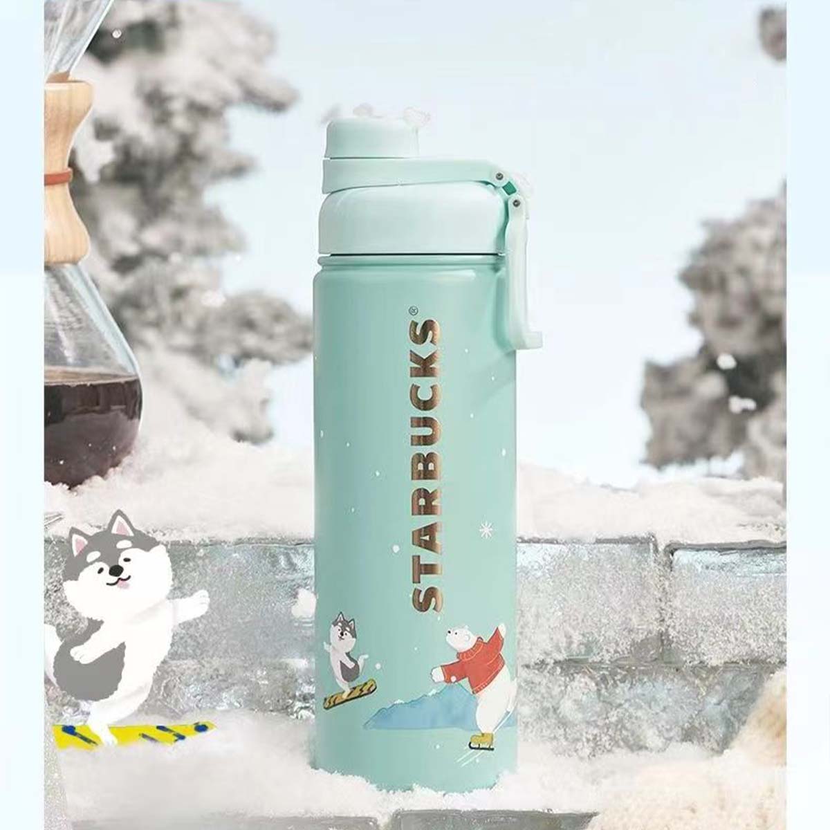China 2023 Christmas online cute pet series Stainless steel cup 620ml Starbucks loveinstarbucks