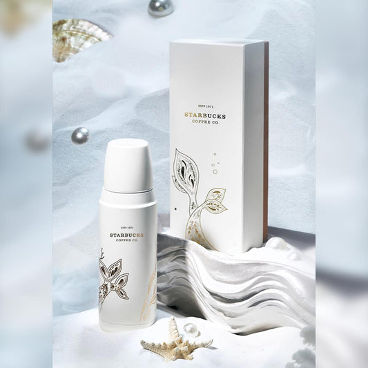 Starbucks China 2023 anniversary white gold mermaid series Thermos Stainless Steel Insulation Cup Gift Box 480ml Starbucks loveinstarbucks
