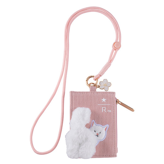 Starbucks Taiwan 2026 Sakura series Cat Tail ID Card Holder