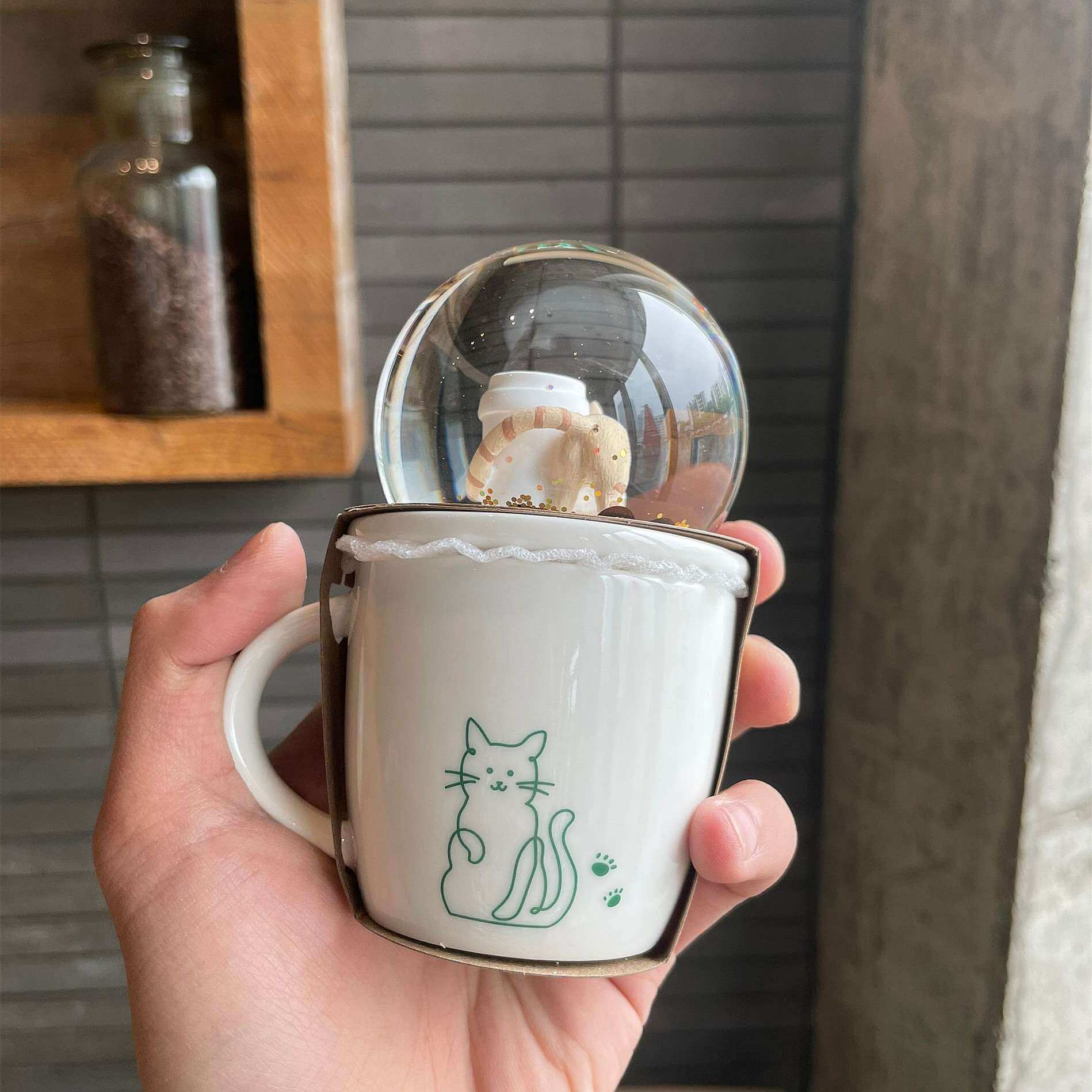 Starbucks China 2024 Coffee grounds and Lively green series cat crystal ball cup 89ml loveinstarbucks loveinstarbucks