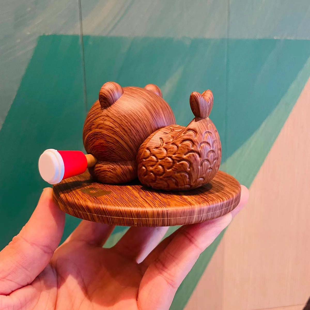 Starbucks China 2023 Lucky Bear Bearista the wooden fish ornament loveinstarbucks loveinstarbucks
