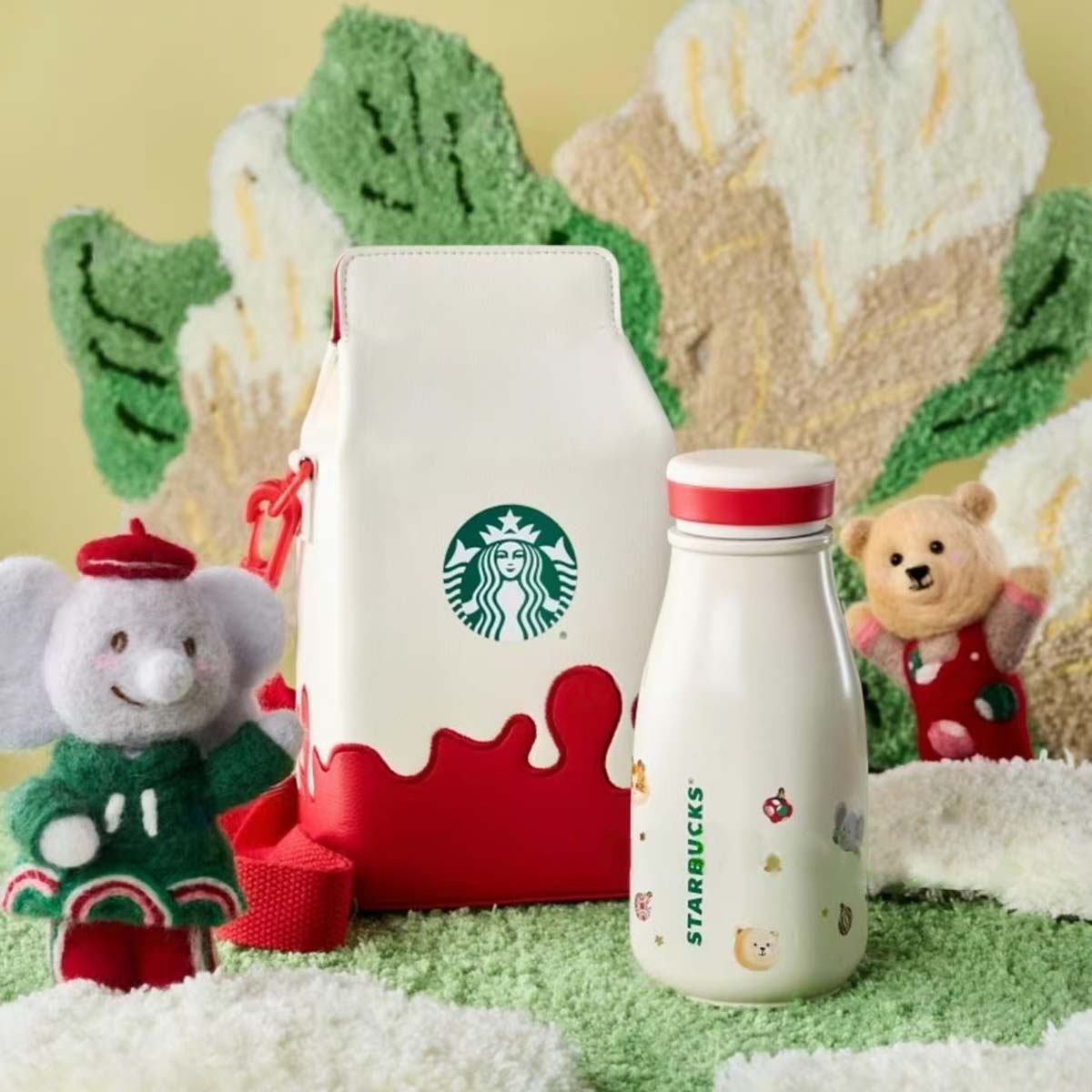 Starbucks China 2024 Christmas cute Winter Stainless steel cup 234ml coming with milk container bag Starbucks loveinstarbucks