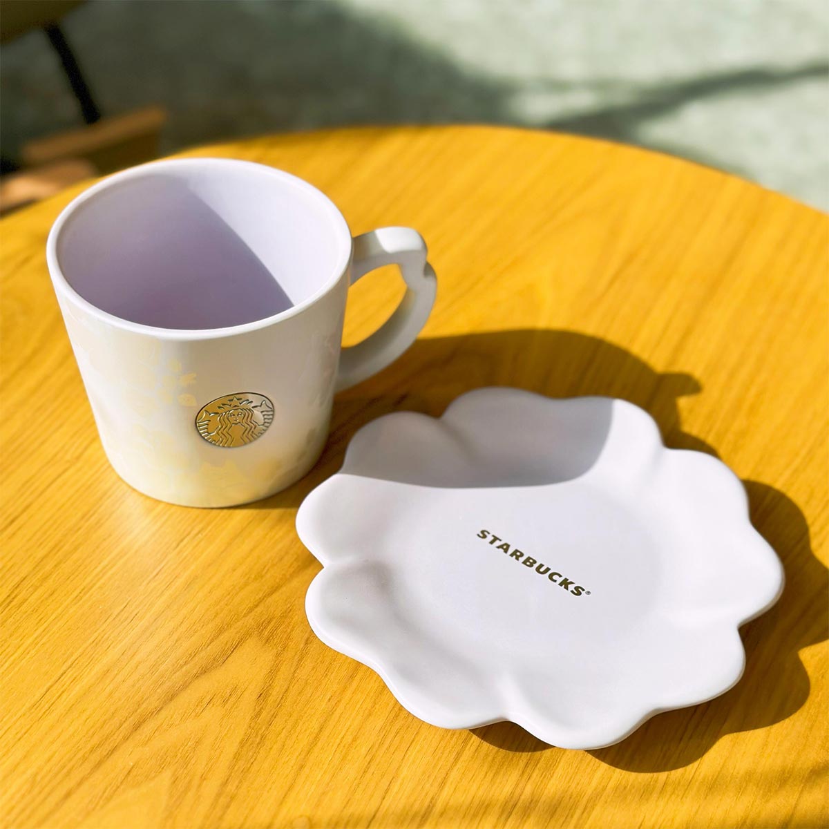 Starbucks tumbler China 2023 Summer blooming Purple Lavender Copper seal ceramic water cup with plate 365ml Starbucks loveinstarbucks