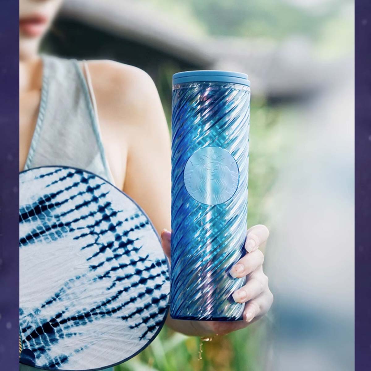 Starbucks China 2023 Jade Rabbit Series Breaking Dawn Blue Plastic Desktop Cup 473ml Starbucks loveinstarbucks