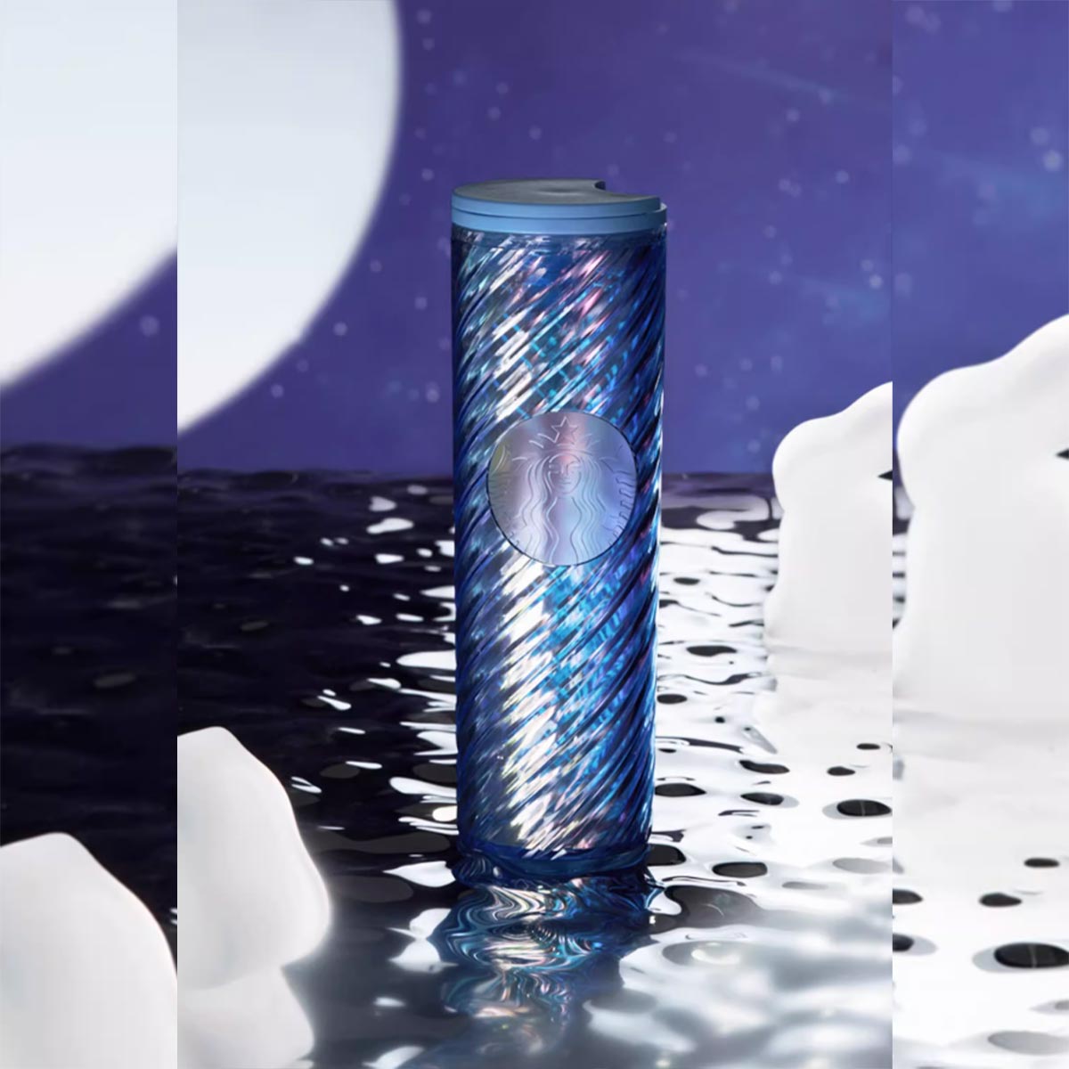 Starbucks China 2023 Jade Rabbit Series Breaking Dawn Blue Plastic Desktop Cup 473ml Starbucks loveinstarbucks