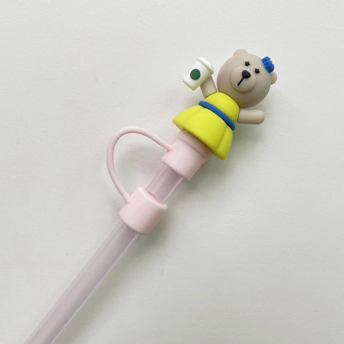 Not Starbucks product, Yellow Skirt Bear Topper,ONLY topper ,DONOT include Straw , DONOT sell alone 18# loveinstarbucks loveinstarbucks