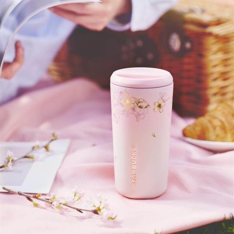Starbucks China 2024 spring walk series Sakura Magnetic lid stainless steel cup 475ml 16oz Starbucks loveinstarbucks