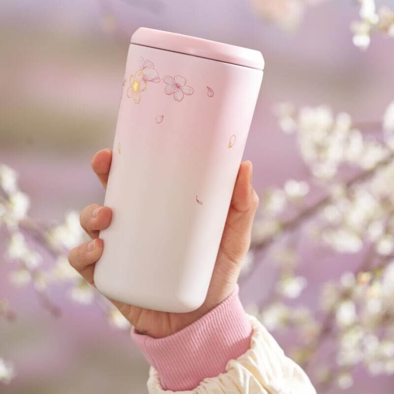 Starbucks China 2024 spring walk series Sakura Magnetic lid stainless steel cup 475ml 16oz Starbucks loveinstarbucks