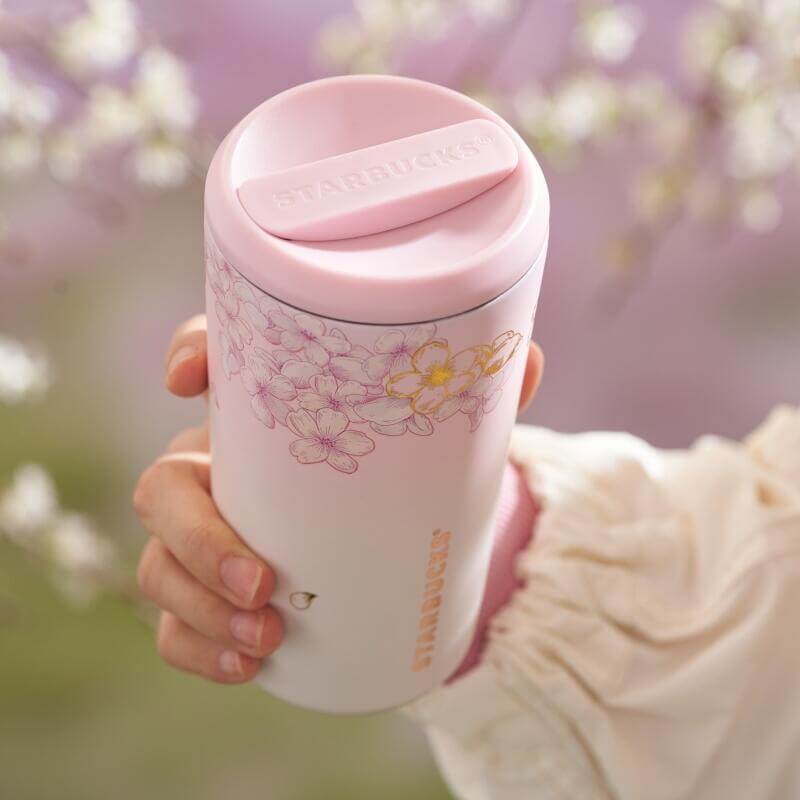 Starbucks China 2024 spring walk series Sakura Magnetic lid stainless steel cup 475ml 16oz Starbucks loveinstarbucks