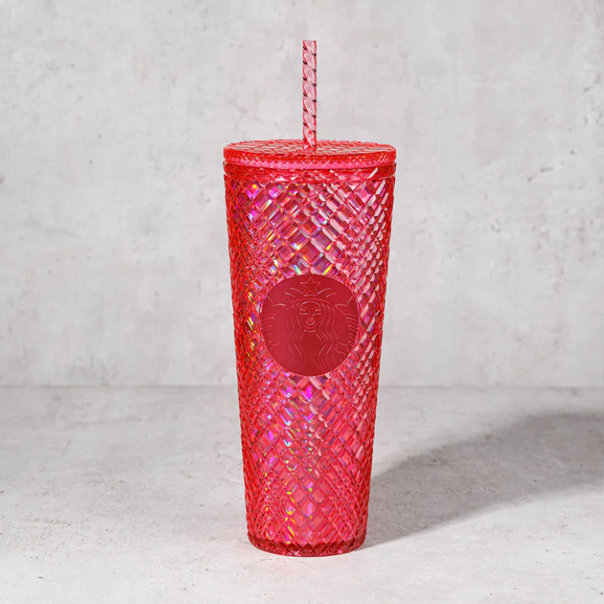 Starbucks Hong Kong 2024 Glittery Collection Pink plastic straw cup 24oz Starbucks loveinstarbucks