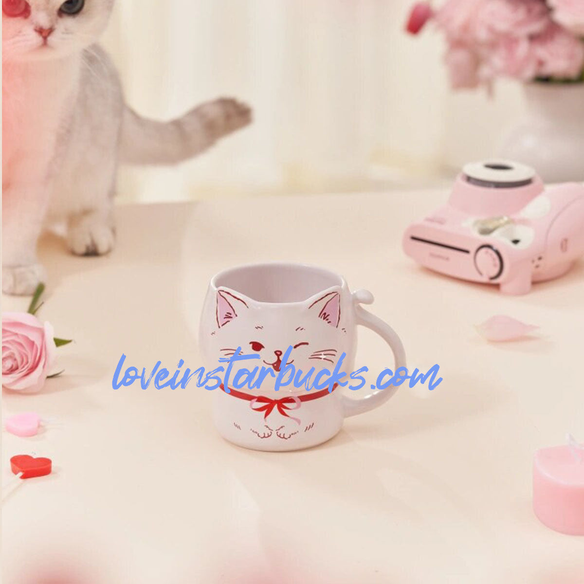 Starbucks China 2024 Valentine's Day Cat Ceramic Mug 355ml loveinstarbucks loveinstarbucks