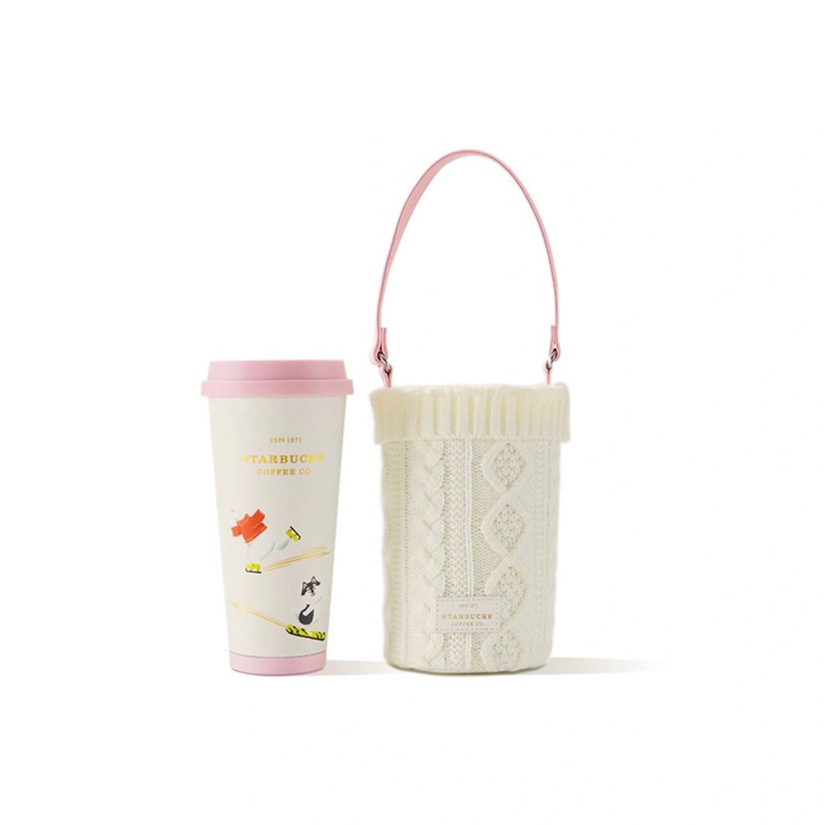 China 2023 Christmas online cute pet series Insulating cup with cup cover 500ml Starbucks loveinstarbucks