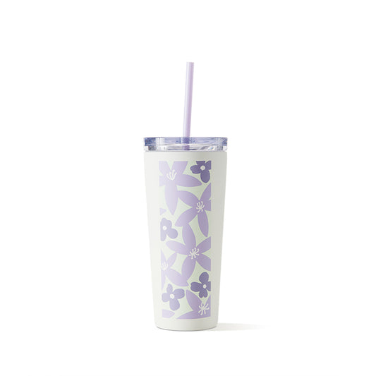 Starbucks China 2023 Summer wildflowers Purple stainless steel straw cup 473ml Starbucks loveinstarbucks