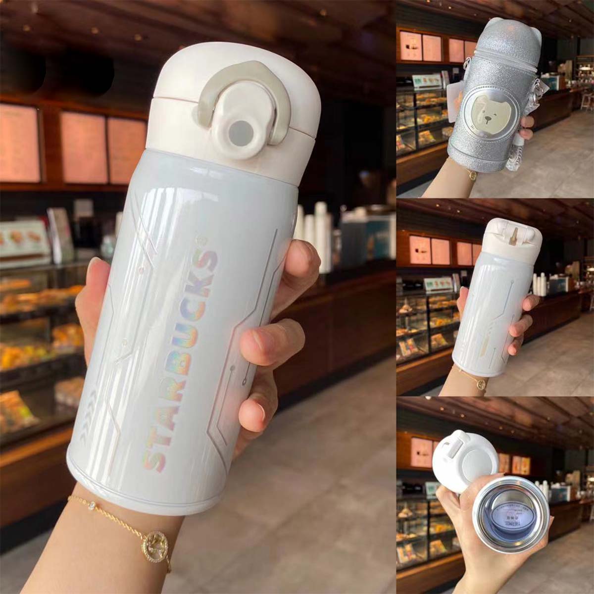 Starbucks China 2021 Environmentalism Division aerospace bear thermos cup with bag 350ml Starbucks loveinstarbucks