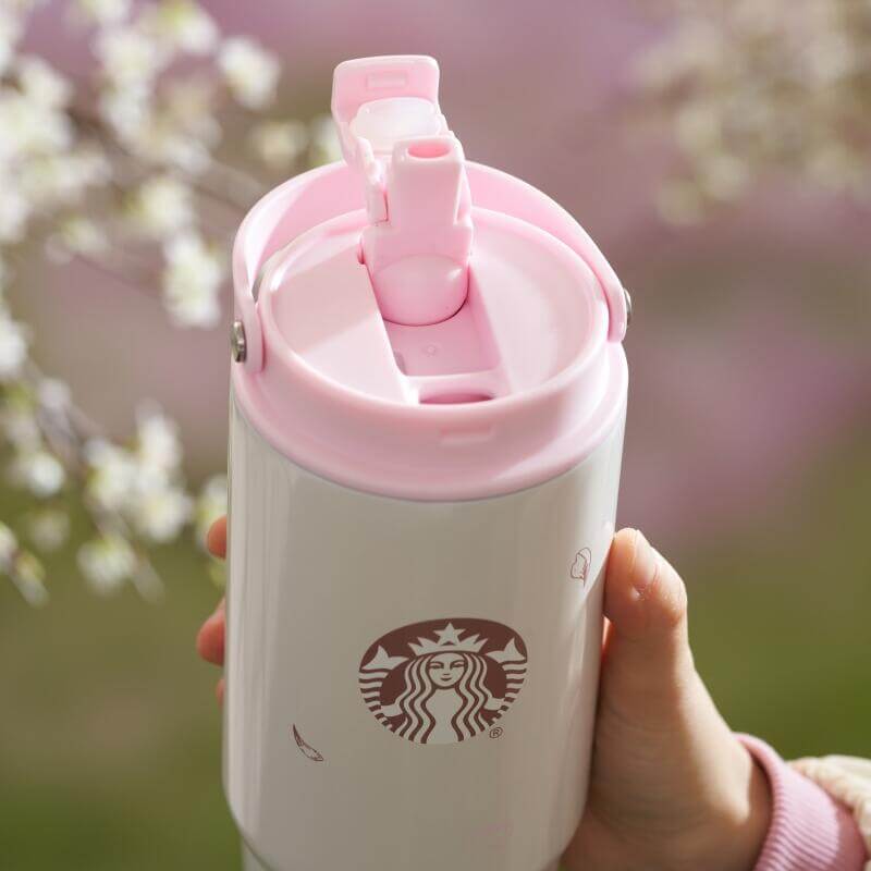 Starbucks China 2024 spring walk series Sakura stainless steel cup 820ml Starbucks loveinstarbucks