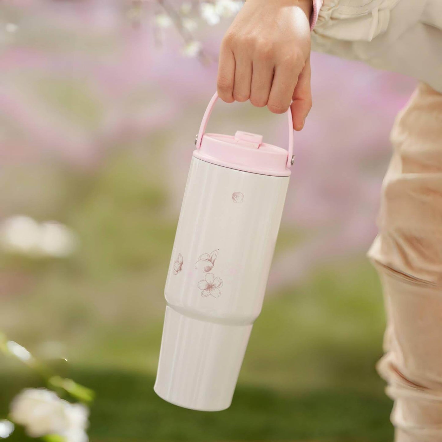 Starbucks China 2024 spring walk series Sakura stainless steel cup 820ml Starbucks loveinstarbucks