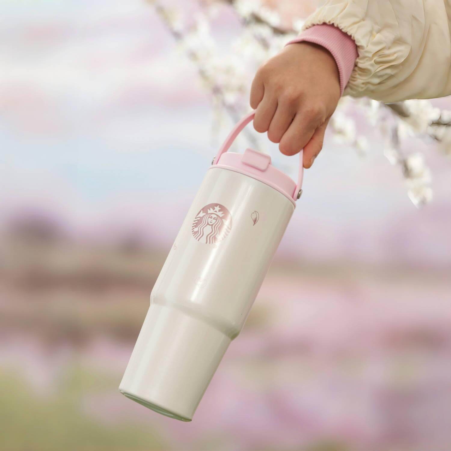 Starbucks China 2024 spring walk series Sakura stainless steel cup 820ml Starbucks loveinstarbucks
