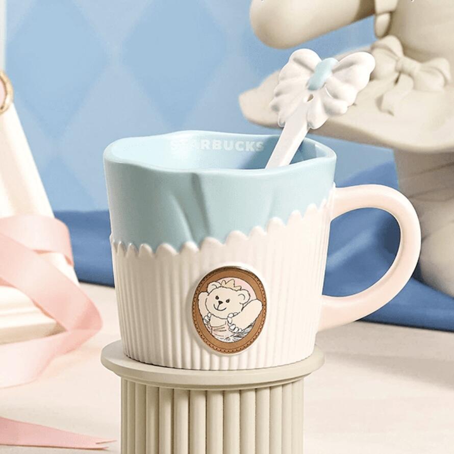 Starbucks China 2024 Princess Afternoon Tea Series Ceramic straw cup with spoon 420ml Starbucks loveinstarbucks
