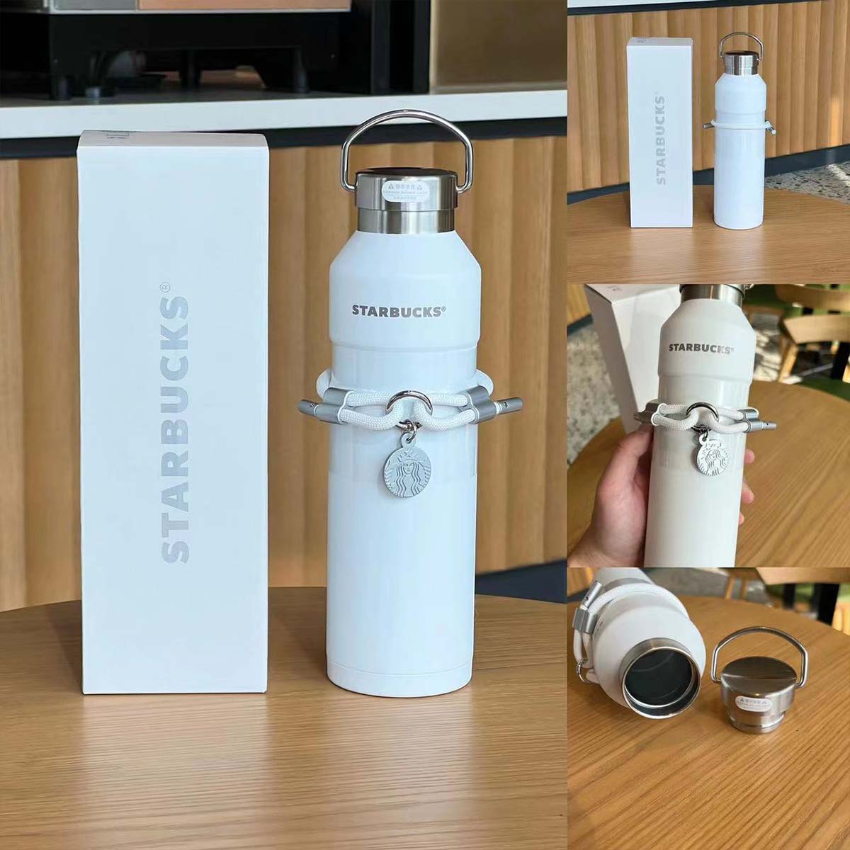 Starbucks Tumblers China 2023 Coffee Treasure series White handle stainless steel cup 710ml loveinstarbucks loveinstarbucks