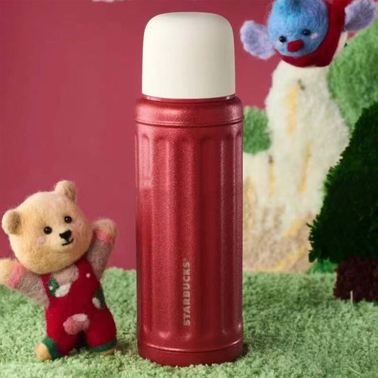 Starbucks China 2024 Christmas cute Winter Retro stainless steel cup 460ml without bear ornament Starbucks loveinstarbucks