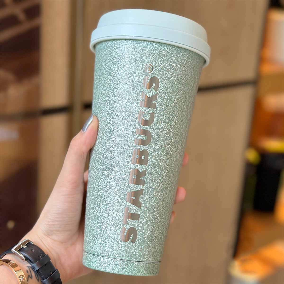 Starbucks China 2023 Fresh Mint Green Stainless Steel Accompanying Cup 500ml Starbucks loveinstarbucks