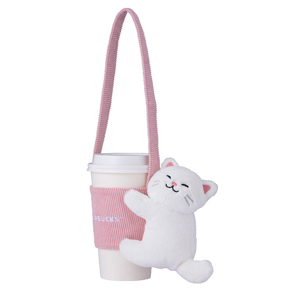 Starbucks Taiwan 2026 Sakura series white cat cup bag