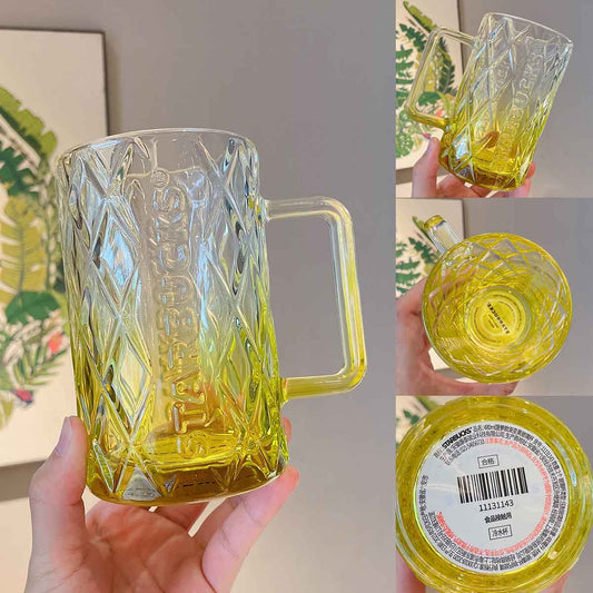Starbucks China 2021 Colorful jungle Pineapple Gradated Yellow Glass 480ml Starbucks loveinstarbucks