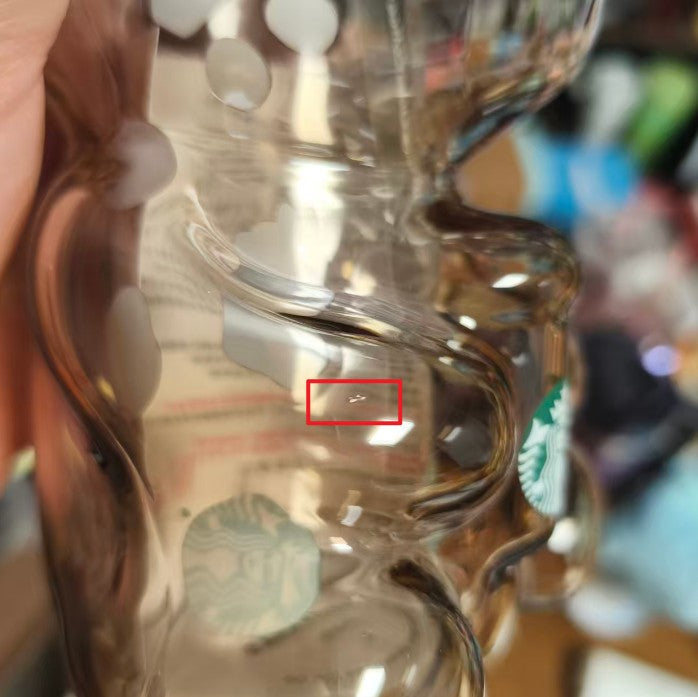 tiny flaw  Starbucks China 2026 Leopard Print Series Bearista Bear glass with headpiece