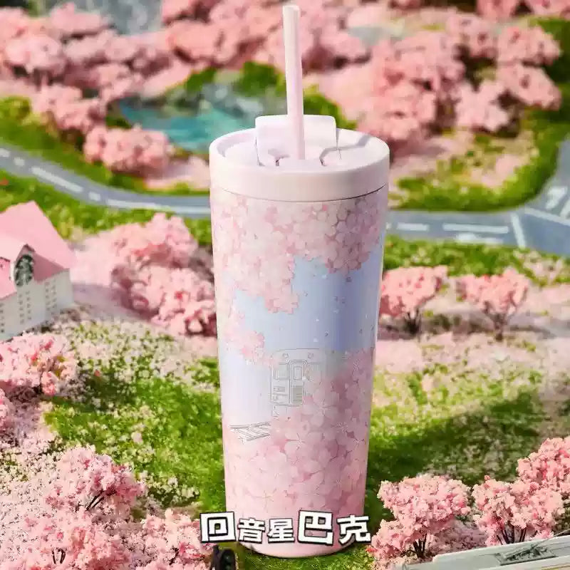 Starbucks China 2025 Sakura Series Stainless Steel Strike Cup 709ml 24.95oz