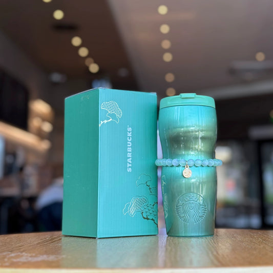 Starbucks China 2026 Lucky New Year Series 490ml cat-eye effect stainless steel thermos cup with beads