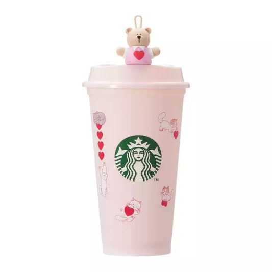 2PCS X Starbucks Japan 2025 Valentine's Day reusable cup 473ml and stopper Starbucks loveinstarbucks