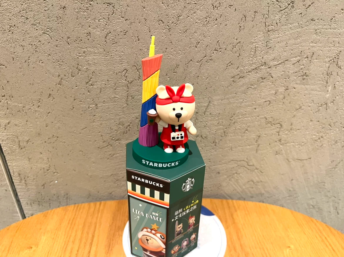 Starbucks China Lingnan Cute Bear Cultural Blind Box Ornament - unbox and confirmed