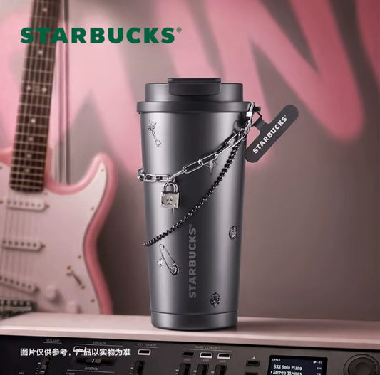 Starbucks China 2026 Ballet Online Series double drinking mouth stainless steel cup with hanging chain