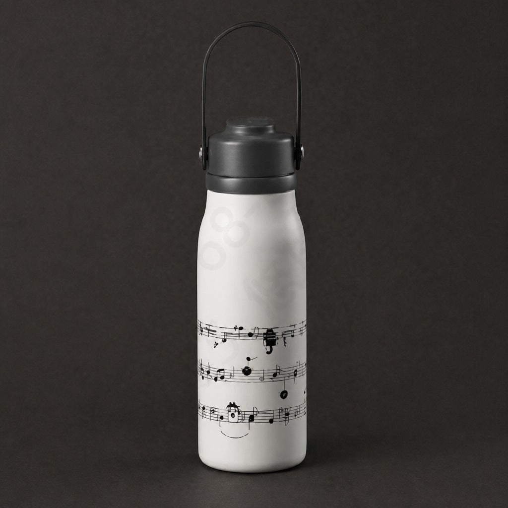 Starbucks Taiwan 2026 Halloween Series Black Cat Magic Sheet Music Stainless Steel Water Bottle with Carry Loop 532ml 18.72oz