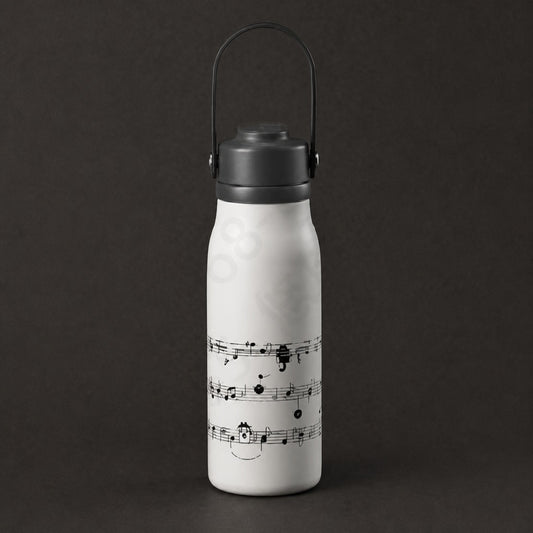 Starbucks Taiwan 2026 Halloween Series Black Cat Magic Sheet Music Stainless Steel Water Bottle with Carry Loop 532ml 18.72oz