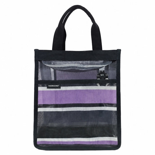 Starbucks Taiwan 2026 Halloween Series Black Cat Striped Mesh Tote Bag