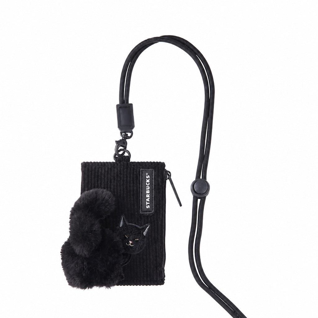 Starbucks Taiwan 2026 Halloween Series Black Cat Tail Coin Purse ID Holder