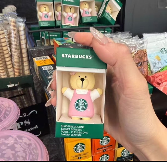 2PCS X Starbucks Europe 2026 Sakura Series Bearista Bear keychain
