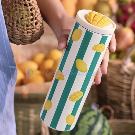 Starbucks China 2025 Fruit Romance series green white Stainless steel cup 455ml