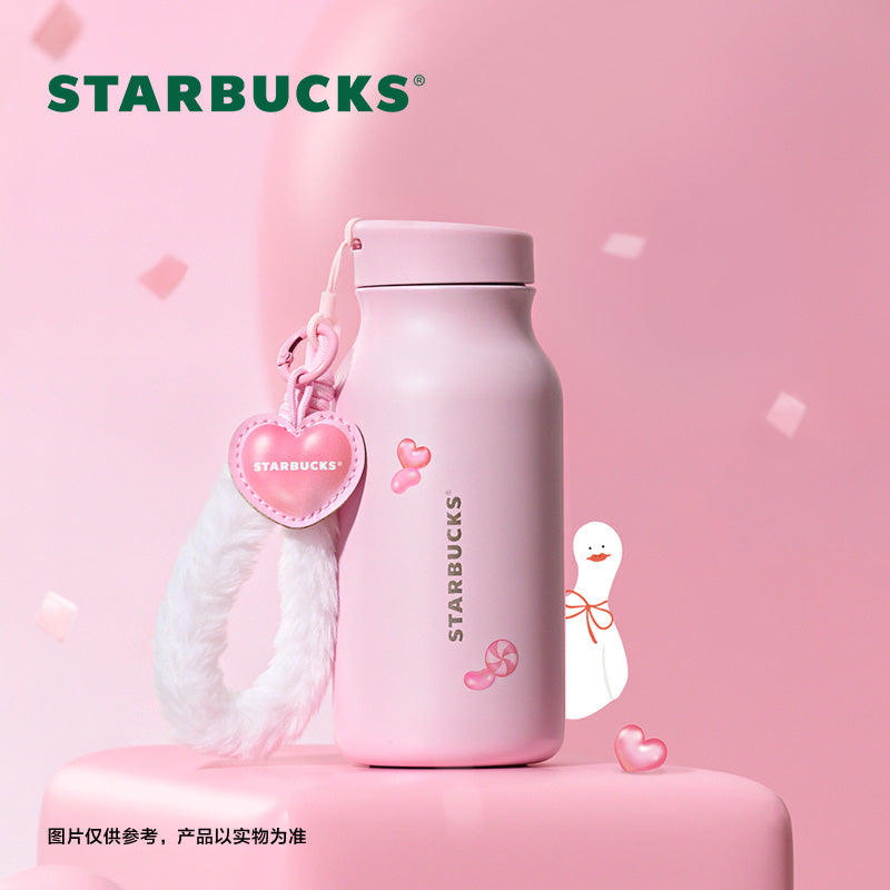 Starbucks China 2026 Pupu Duck Valentine's Day online series stainless steel thermos cup (with pendant) 420ml 14.78oz