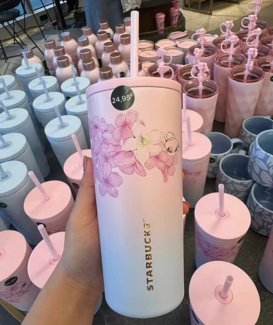 Starbucks Europe 2026 Sakura Series Stainless Steel Straw Cup