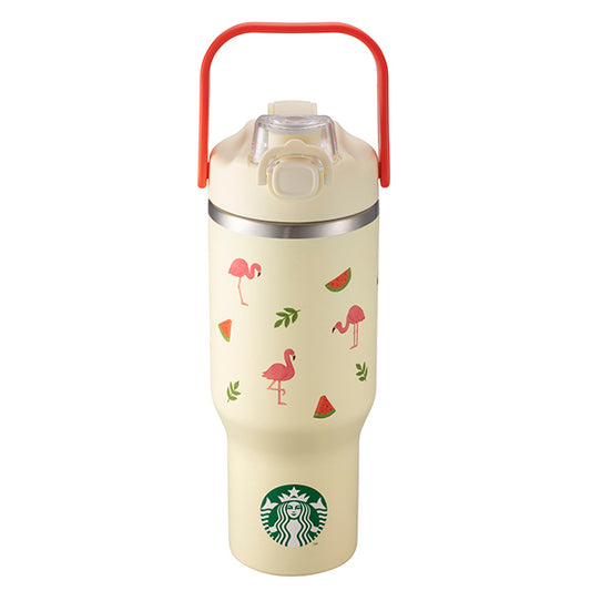 Starbucks Taiwan 2026 Summer season2 series Flamingo Watermelon Stainless Steel Straw Cup