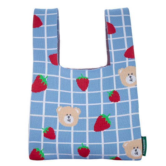 Starbucks Taiwan 2026 Summer season2 series Strawberry Bear knitted vest bag