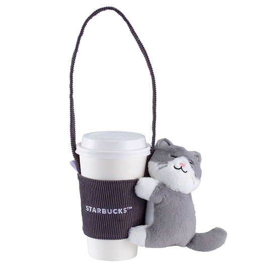 Starbucks Taiwan 2026 summer1 season series Hug gray and white cat single cup bag
