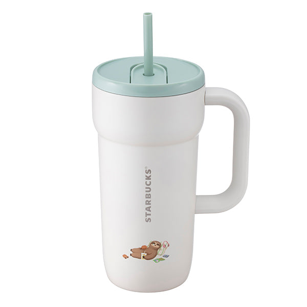 Starbucks Taiwan 2026 summer1 season series Slowly Sloth stainless steel handle TOGO cold water cup 591ml