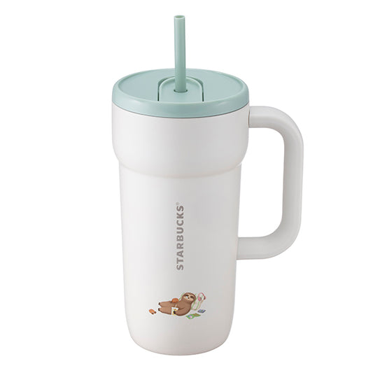 Starbucks Taiwan 2026 summer1 season series Slowly Sloth stainless steel handle TOGO cold water cup 591ml